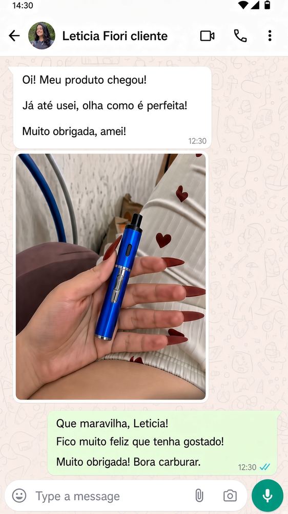 Cliente usando a Caneta IGNIS Select